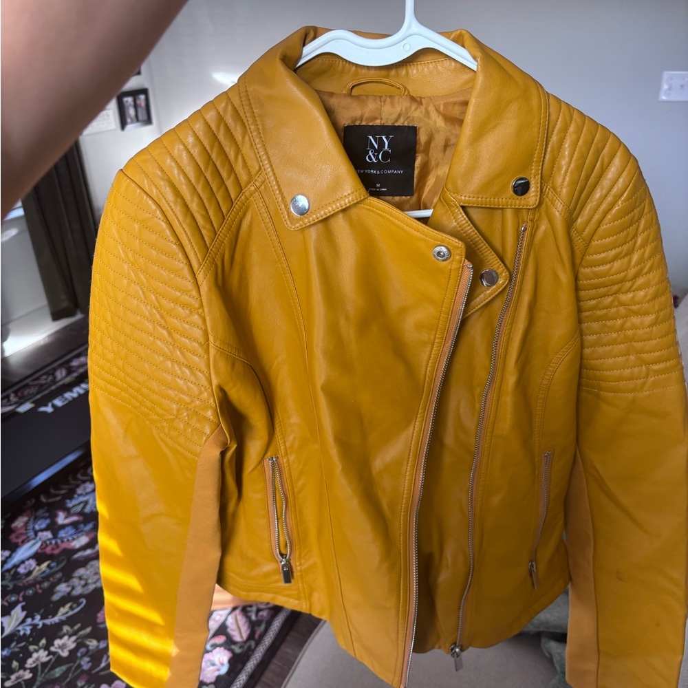 New York & Company Mustard Leather Jacket